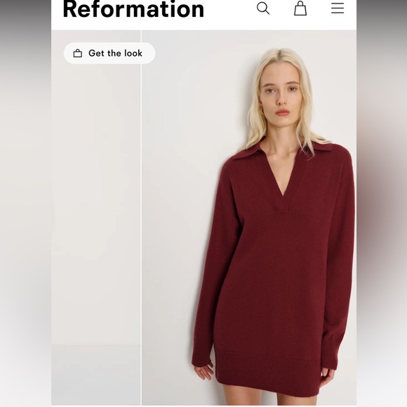 Reformation Cashmere Dress in Grey Sz L NWT! - Picture 3 of 3